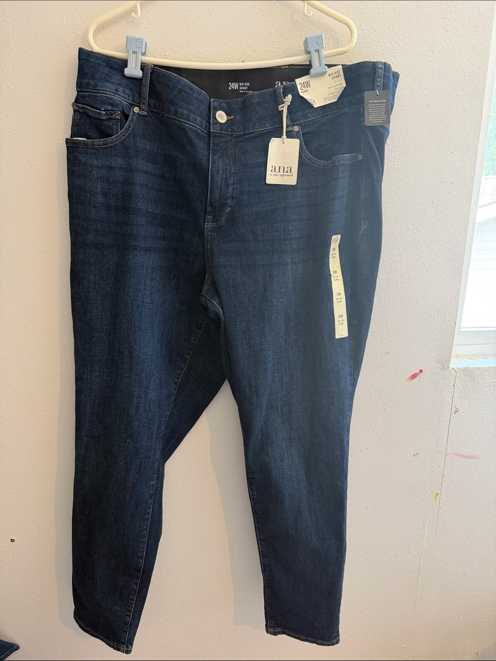 Bnwt 24w Women's Skinny Jeans - Dark Blue Wash